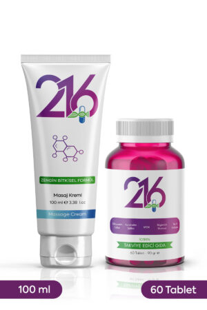 216 Kas ve Eklem Masaj Kremi 100 ml + Tablet 60 Adet Set